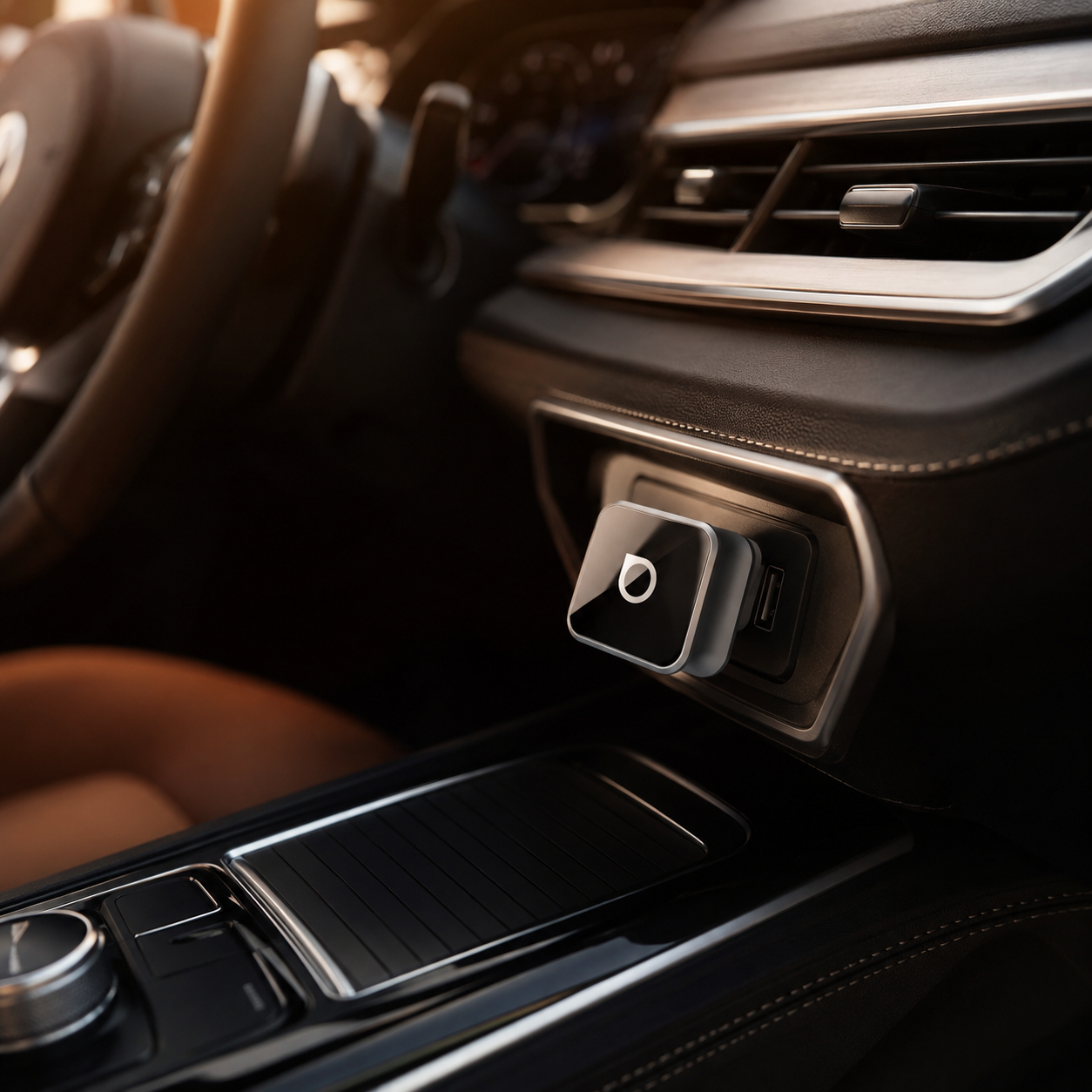 Clean premium car dashboard interior